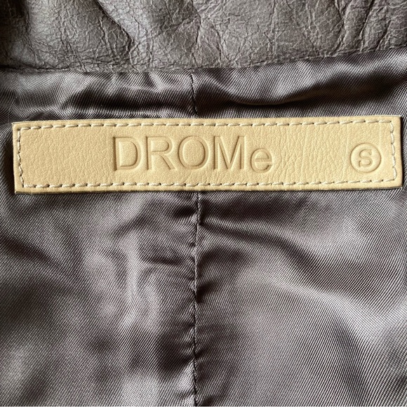 DROMe | Leather Blazer Jacket / Wool Contrast / Col Taupe-Felt / Sz Small / NWT! - Picture 5 of 12